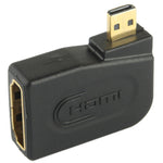 금도금 마이크로 HDMI 수컷 to HDMI 19핀 암컷 어댑터 90도 각도, 마이크로 HDMI to HDMI