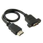 30cm HDMI (Type-A) 수컷 to HDMI (Type-A) 암컷 어댑터 케이블 2개 나사 구멍 포함, HDMI AM to AF with Ear Hole (30cm)