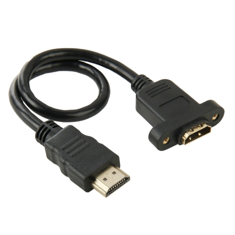 30cm HDMI (Type-A) 수컷 to HDMI (Type-A) 암컷 어댑터 케이블 2개 나사 구멍 포함, HDMI AM to AF with Ear Hole (30cm)
