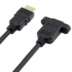30cm HDMI (Type-A) 수컷 to HDMI (Type-A) 암컷 어댑터 케이블 2개 나사 구멍 포함, HDMI AM to AF with Ear Hole (30cm)