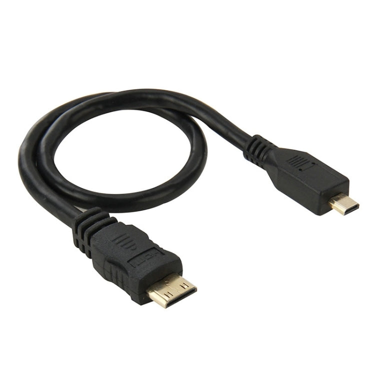 30cm 미니 HDMI 수컷 to 마이크로 HDMI 수컷 어댑터 케이블, 마이크로 HDMI 수컷, 길이: 30cm