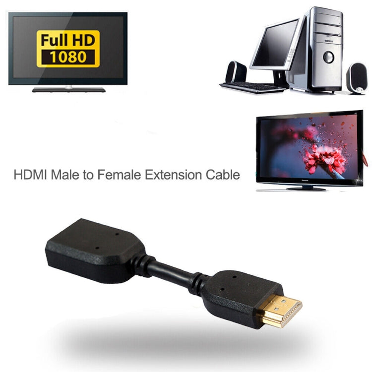 10cm HDMI 19핀 수컷 to HDMI 19핀 암컷 (AM-AF) 커넥터 어댑터 케이블, HDMI AM to AF