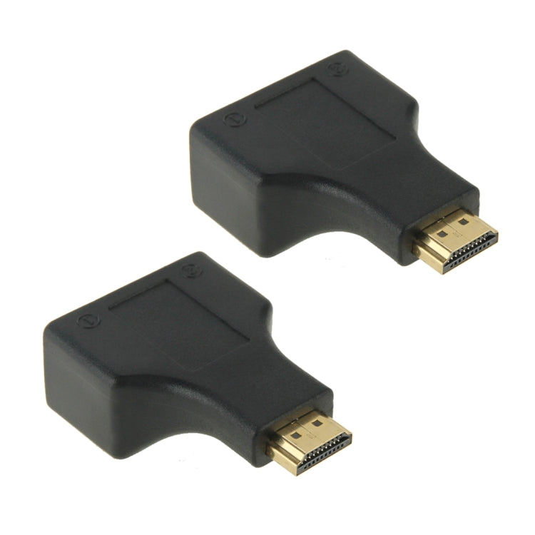 30m HDMI to 듀얼 포트 RJ45 네트워크 케이블 익스텐더 Cat 5e/6 3D HDTV 지원, 듀얼 RJ45 블랙