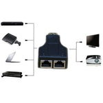 30m HDMI to 듀얼 포트 RJ45 네트워크 케이블 익스텐더 Cat 5e/6 3D HDTV 지원, 듀얼 RJ45 블랙