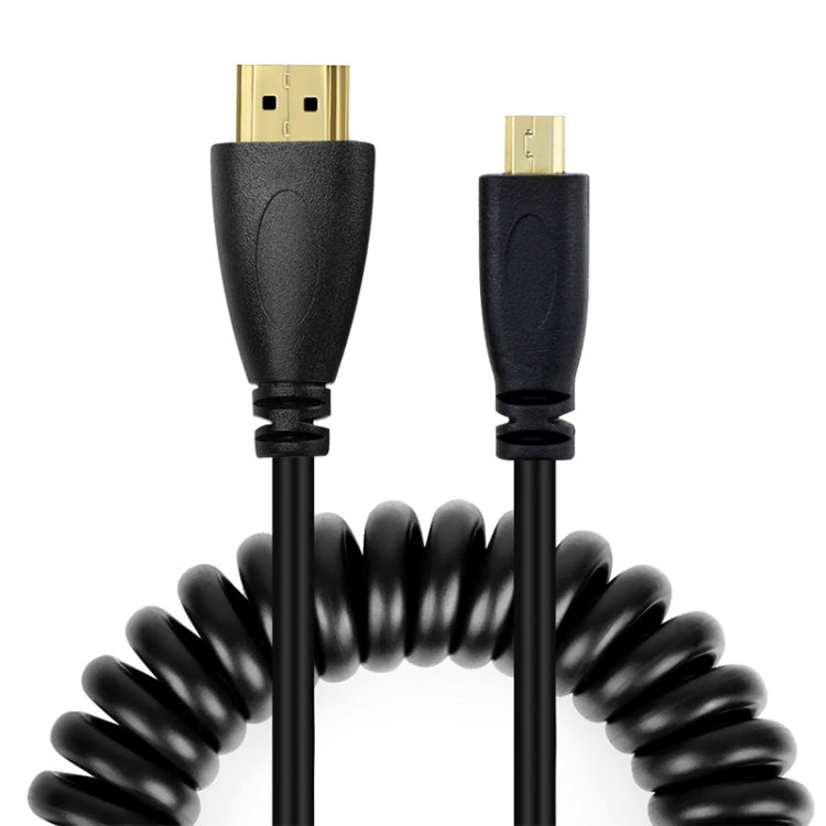 1.4 버전, 금도금 마이크로 HDMI 수컷 to HDMI 수컷 코일 케이블, 3D / 이더넷 지원, 길이: 60cm (최대 2m 연장 가능), 마이크로 HDMI AM to HDMI AM