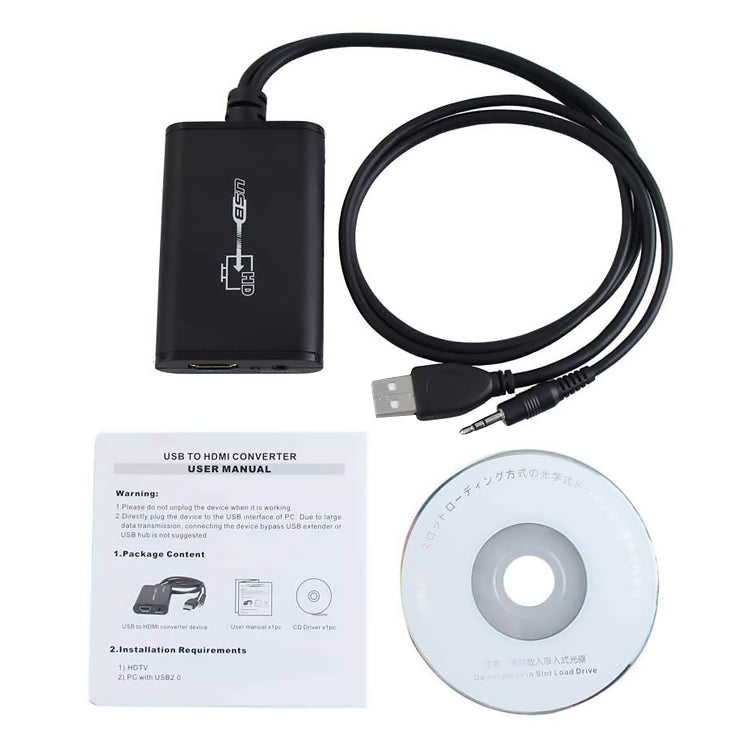 USB 2.0 to HDMI HD 비디오 리더 HDTV용, 풀 HD 1080P 지원, USB 2.0