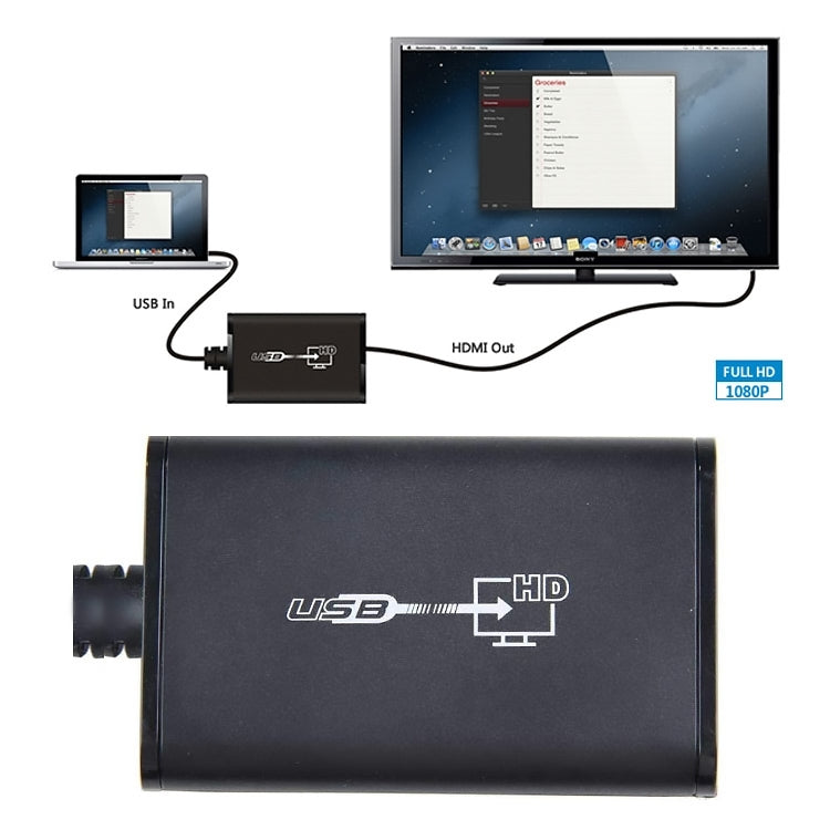 USB 2.0 to HDMI HD 비디오 리더 HDTV용, 풀 HD 1080P 지원, USB 2.0