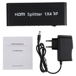 1080P 1x4 HDMI 분배기, 1.4 버전, EU 플러그, 1x4 HDMI V1.3