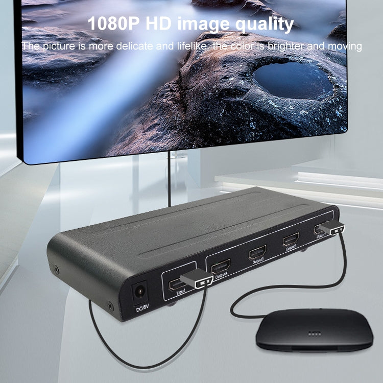 1080P 1x4 HDMI 분배기, 1.4 버전, EU 플러그, 1x4 HDMI V1.3
