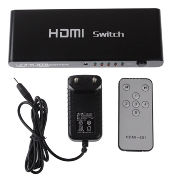5포트 풀 HD 1080P HDMI 스위치 스위치 및 리모컨 포함, 1.3 버전 (5포트 HDMI 입력, 1포트 HDMI 출력), 1.3 버전