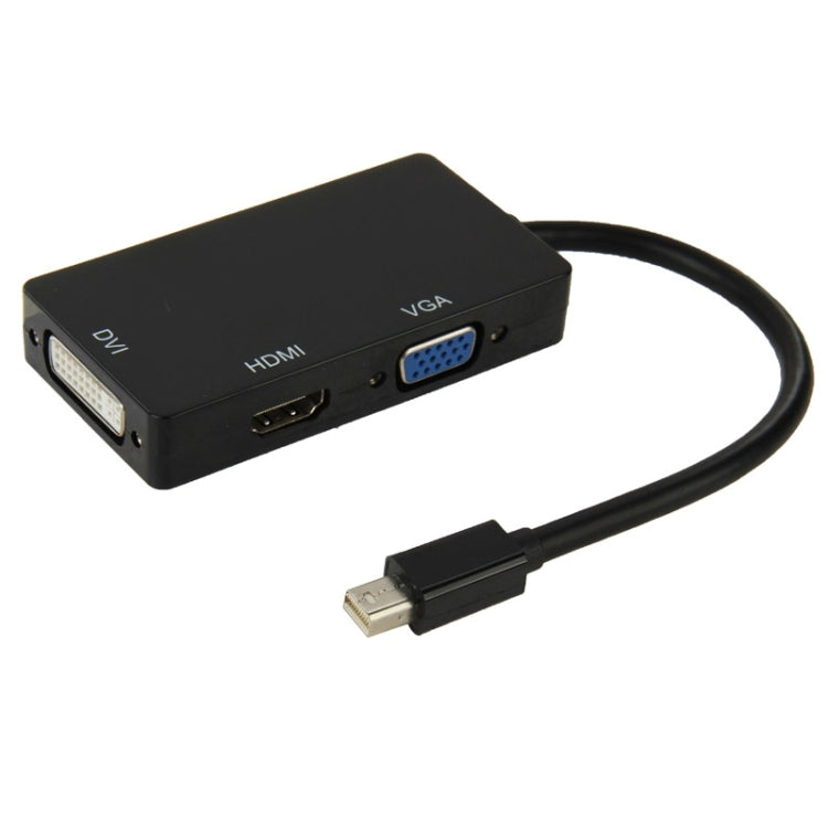미니 디스플레이포트 수- HDMI + VGA + DVI 암 어댑터 변환 케이블 Mac Book Pro Air용, 케이블 길이: 17cm, 미니 DP to HDMI+VGA+DVI (블랙), 미니 DP to HDMI+VGA+DVI (화이트)