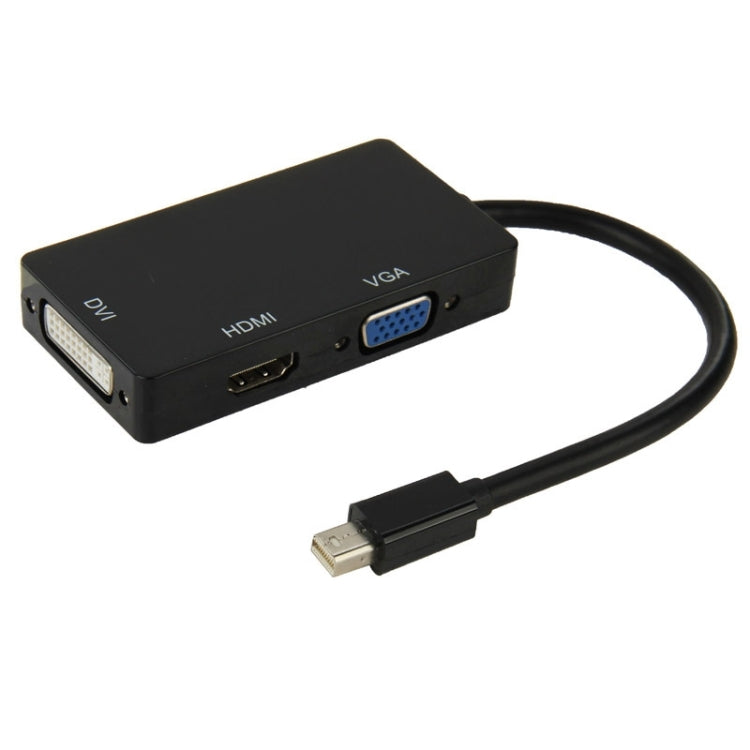 미니 디스플레이포트 수- HDMI + VGA + DVI 암 어댑터 변환 케이블 Mac Book Pro Air용, 케이블 길이: 17cm, 미니 DP to HDMI+VGA+DVI (블랙), 미니 DP to HDMI+VGA+DVI (화이트)