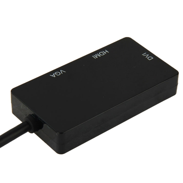 미니 디스플레이포트 수- HDMI + VGA + DVI 암 어댑터 변환 케이블 Mac Book Pro Air용, 케이블 길이: 17cm, 미니 DP to HDMI+VGA+DVI (블랙), 미니 DP to HDMI+VGA+DVI (화이트)