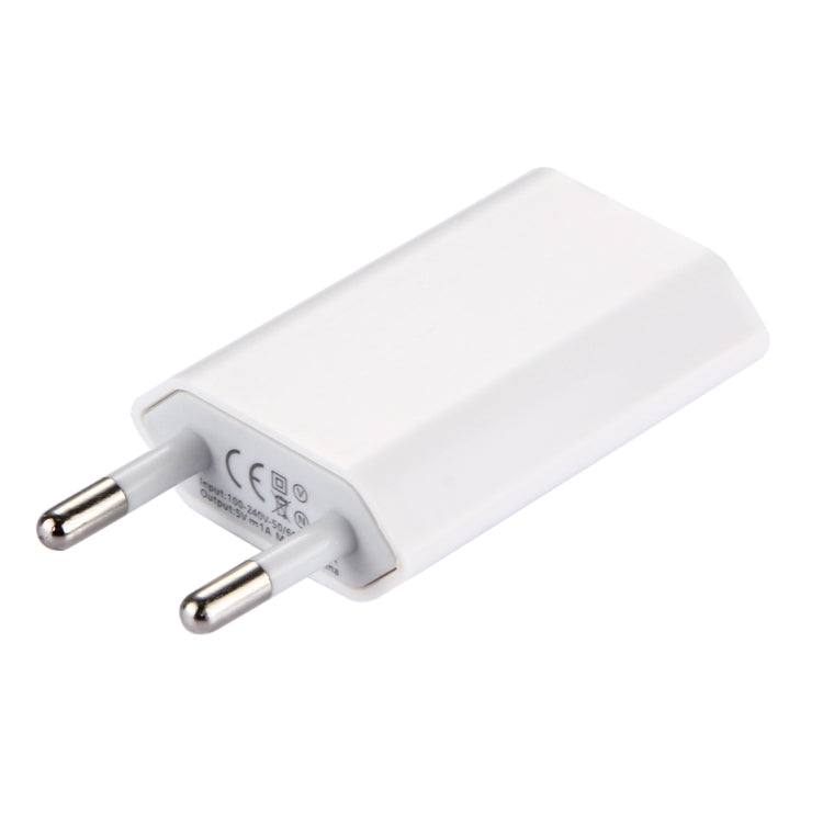 5V / 1A 단일 USB 포트 충전기 여행용 충전기, EU 플러그, 흰색