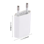 5V / 1A 단일 USB 포트 충전기 여행용 충전기, EU 플러그, 흰색