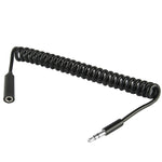 스프링 코일 3.5mm 남성 to 여성 Aux 케이블, 휴대폰, 태블릿, 헤드폰, MP3 플레이어, 자동차/가정용 스테레오 등 호환, 길이: 20cm에서 80cm까지