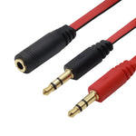 누들 스타일 3.5mm 잭 마이크 + 이어폰 케이블 PC / 노트북용, 길이: 22cm