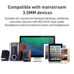 누들 스타일 3.5mm 잭 마이크 + 이어폰 케이블 PC / 노트북용, 길이: 22cm