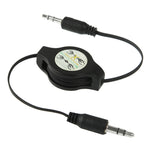 3.5mm 수납형 Aux 오디오 케이블, 휴대폰, 태블릿, 헤드폰, MP3 플레이어, 자동차/가정용 스테레오 등과 호환, 길이: 11cm ~ 80cm