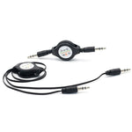 3.5mm 수납형 Aux 오디오 케이블, 휴대폰, 태블릿, 헤드폰, MP3 플레이어, 자동차/가정용 스테레오 등과 호환, 길이: 11cm ~ 80cm