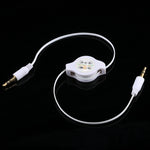 Aux 오디오 케이블 3.5mm 수-수 수납형 코드, 휴대폰, 태블릿, 헤드폰, MP3 플레이어, 자동차/가정용 스테레오 등과 호환, 길이: 11cm ~ 80cm