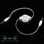 Aux 오디오 케이블 3.5mm 수-수 수납형 코드, 휴대폰, 태블릿, 헤드폰, MP3 플레이어, 자동차/가정용 스테레오 등과 호환, 길이: 11cm ~ 80cm