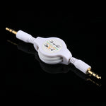Aux 오디오 케이블 3.5mm 수-수 수납형 코드, 휴대폰, 태블릿, 헤드폰, MP3 플레이어, 자동차/가정용 스테레오 등과 호환, 길이: 11cm ~ 80cm
