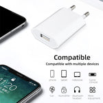 5V / 1A EU 소켓 USB 충전기 어댑터 아이폰, 갤럭시, 화웨이, 샤오미, LG, HTC 및 기타 스마트폰, 충전식 기기용