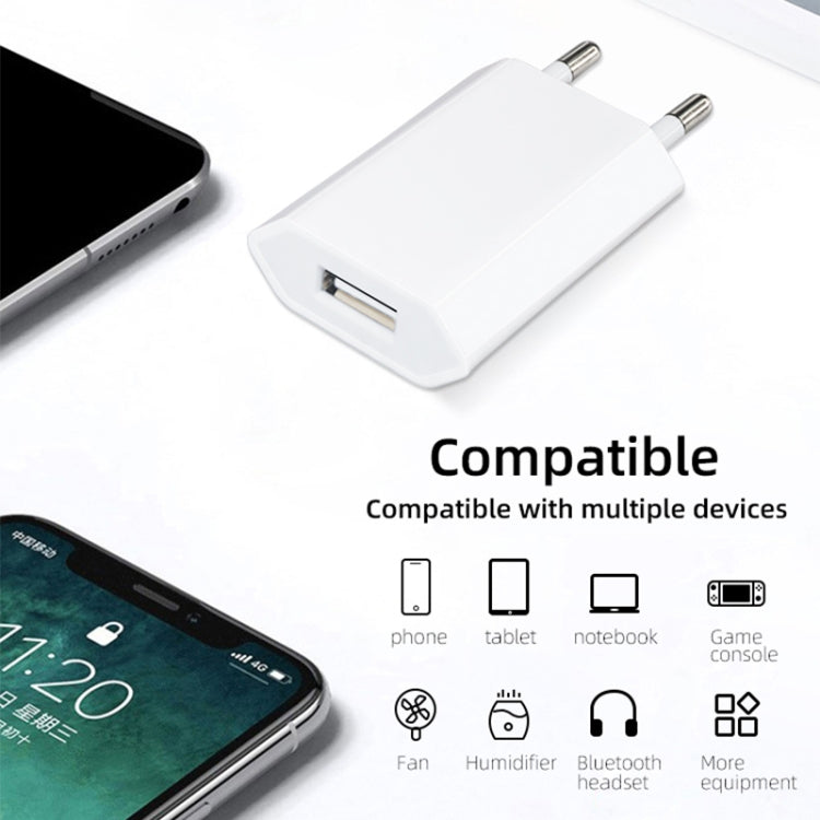 2-in-1 5V 1A EU 플러그 여행용 충전기 어댑터 및 1m 8핀 케이블 아이폰용