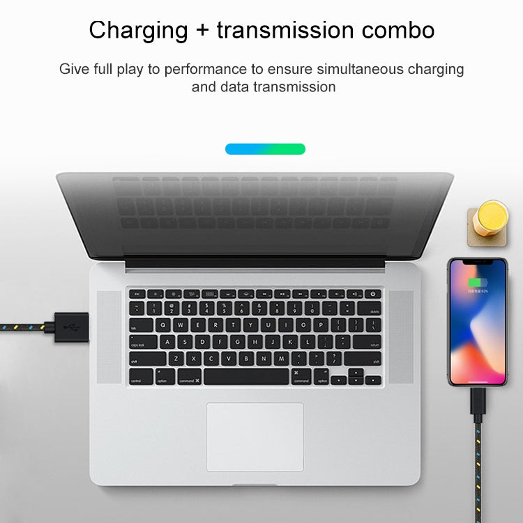 아이폰, 아이패드용 2m 나일론 망 USB 데이터 전송 충전 케이블