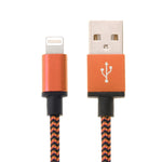 2A Woven Style USB to 8 Pin Sync Data / Charging Cable, Cable Length: 1m