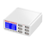 WLX-899 30W USB 충전기 5V 6A 출력 3.5A 최대 고속 6포트 USB 충전기 디지털 디스플레이 및 1.5m 케이블 포함, WLX-899