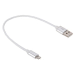 네트 스타일 금속 헤드 8핀 to USB 데이터 / 충전 케이블, 케이블 길이: 25cm