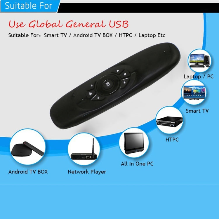 C120 T10 플라이 에어 마우스 2.4GHz 충전식 무선 키보드 리모컨 Android TV 박스 / PC용, 무선 키보드
