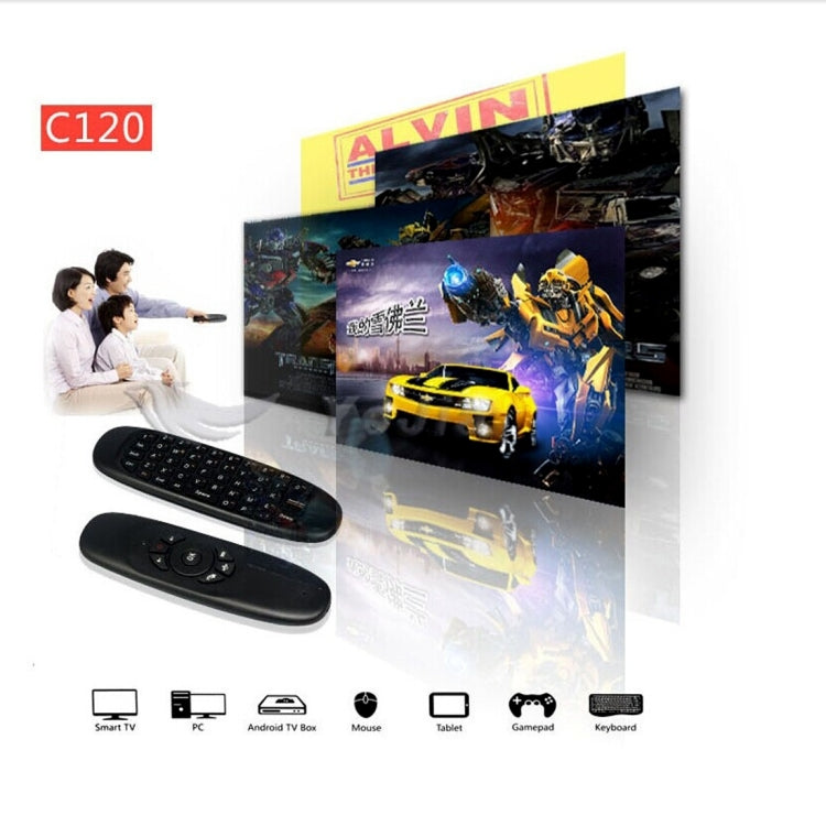 C120 T10 플라이 에어 마우스 2.4GHz 충전식 무선 키보드 리모컨 Android TV 박스 / PC용, 무선 키보드