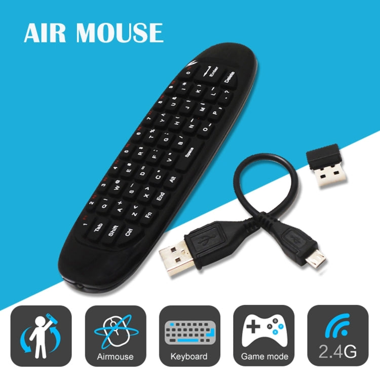 C120 T10 플라이 에어 마우스 2.4GHz 충전식 무선 키보드 리모컨 Android TV 박스 / PC용, 무선 키보드