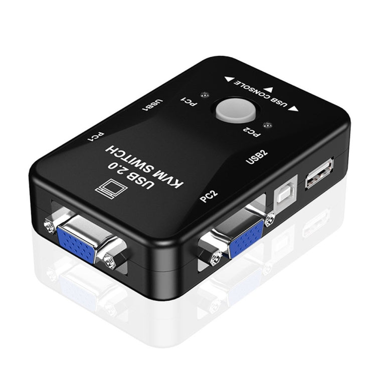 KVM-21UA 2포트 USB KVM 스위치 박스 PC 키보드 마우스 모니터용 제어 버튼 포함, 2포트 (USB 포함)