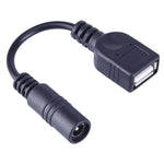 5.5 x 2.1mm DC 암컷 to USB AF DC 수컷 노트북 어댑터용 전원 커넥터 케이블, 길이: 15cm, USB AF
