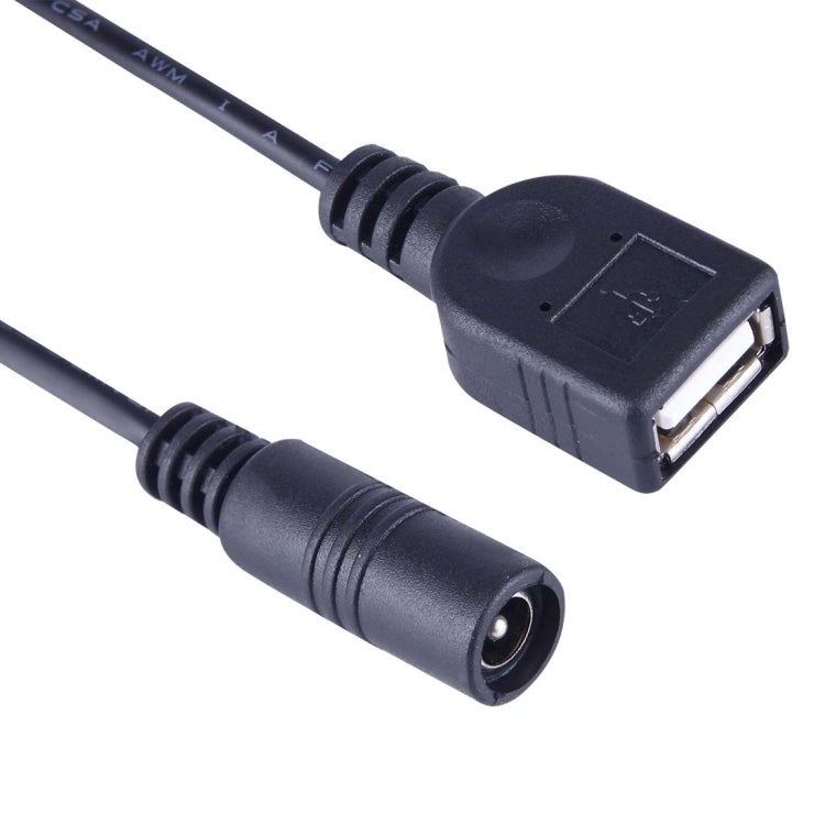 5.5 x 2.1mm DC 암컷 to USB AF DC 수컷 노트북 어댑터용 전원 커넥터 케이블, 길이: 15cm, USB AF