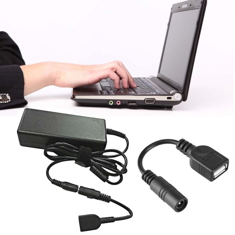 5.5 x 2.1mm DC 암컷 to USB AF DC 수컷 노트북 어댑터용 전원 커넥터 케이블, 길이: 15cm, USB AF