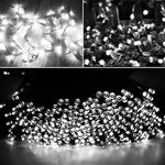 컨트롤러가 있는 100 LED RGB 조명, 깜박임 / 페이드 / 체이싱 효과, 웜 화이트 EU 플러그, 화이트 라이트 EU 플러그, 220V 다채로운 조명 EU 플러그