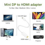 미니 디스플레이포트 to HDMI 수 케이블, 길이: 1.5m, 미니 DP to HDMI 수