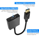DisplayPort 수컷 to HDMI 암컷 어댑터 케이블, 길이: 20cm, DP 수컷 to HDMI 암컷