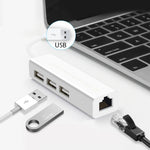 USB 2.0 이더넷 네트워크 어댑터 + 3포트 USB 허브, USB