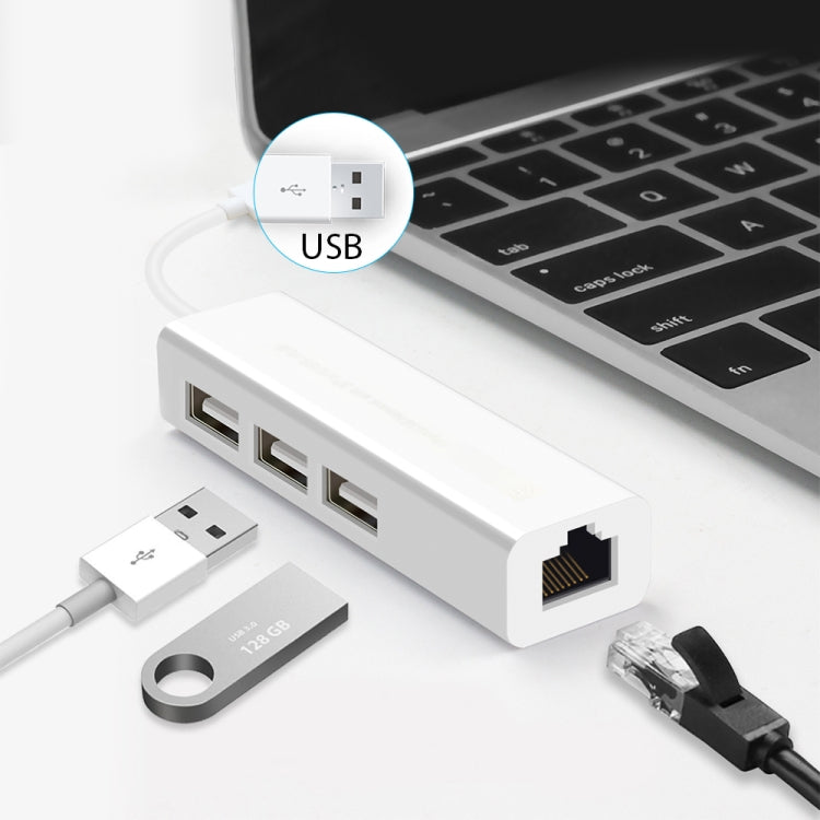 USB 2.0 이더넷 네트워크 어댑터 + 3포트 USB 허브, USB
