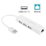 USB 2.0 이더넷 네트워크 어댑터 + 3포트 USB 허브, USB