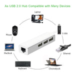 USB 2.0 이더넷 네트워크 어댑터 + 3포트 USB 허브, USB