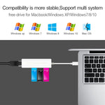 USB 2.0 이더넷 네트워크 어댑터 + 3포트 USB 허브, USB