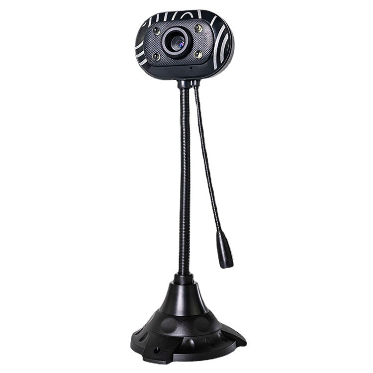 5.0 메가픽셀 USB 2.0 드라이버리스 PC 카메라/웹캠, 마이크 및 4개 LED 라이트 포함, 케이블 길이: 1.1m
