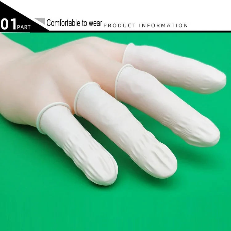 50개/봉 라텍스 정전기 방지 핑거 코트, 2x6cm